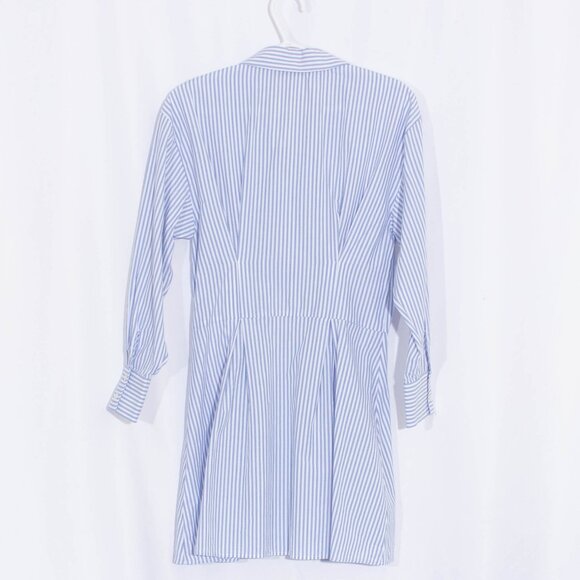 NWT ABERCROMBIE & FITCH Striped Pleated Long Sleeve Shirt Dress Size S - Picture 3 of 7